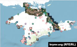 Карта российских военных объектов Крыма. Скриншот