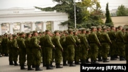 Митинг, посвященный проводам российских военнослужащих на войну против Украины. Севастополь, 27 сентября 2022 года